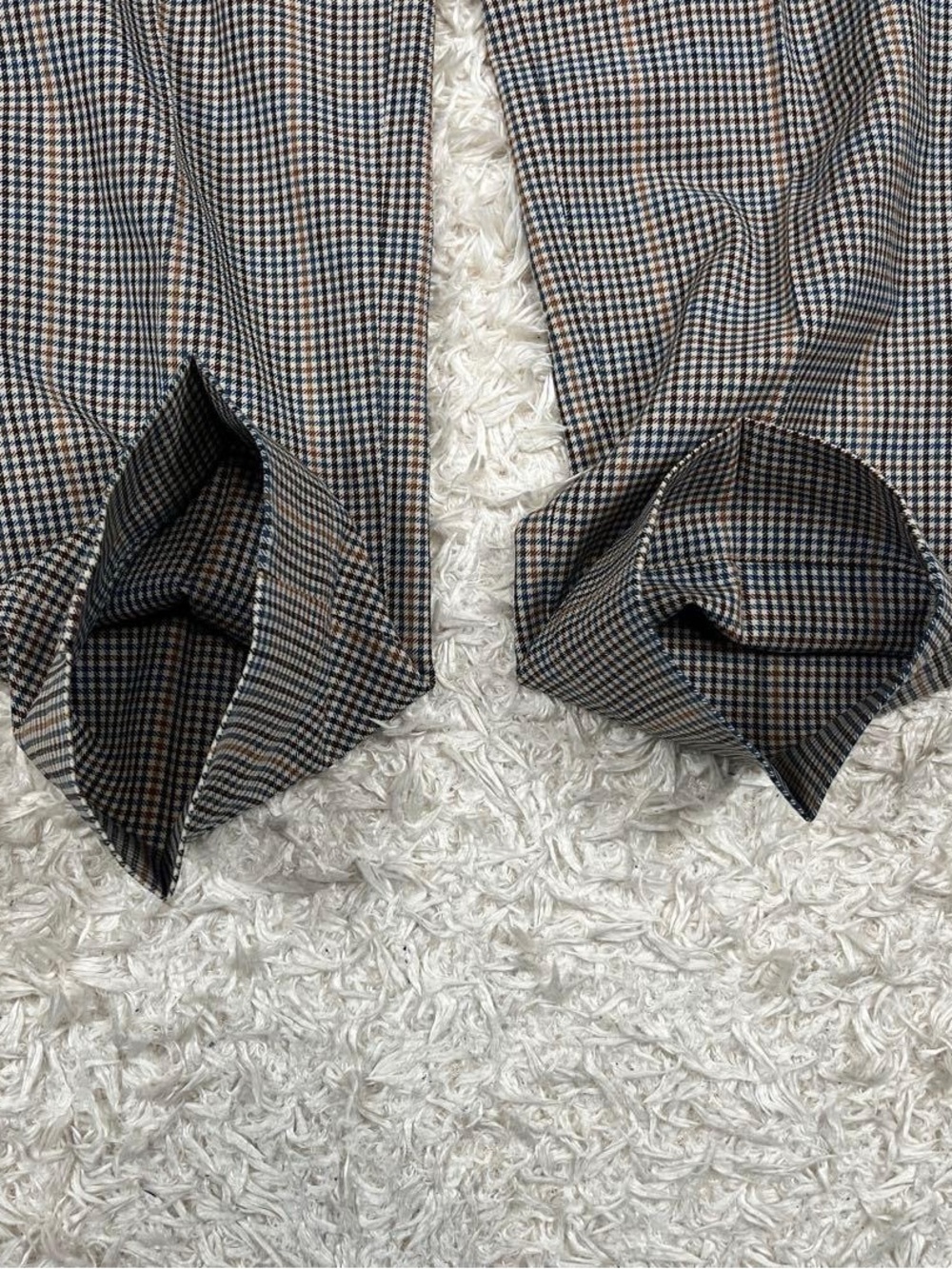 45R Check Pattern Wool Slacks Pants - Picture 10 of 15